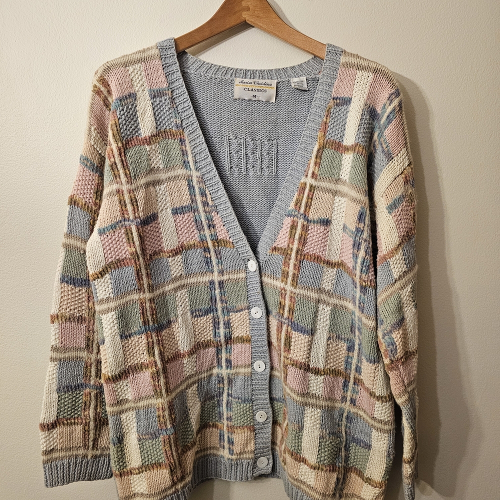 Marisa Christina Pastel Patchwork Button Cardigan - image 2
